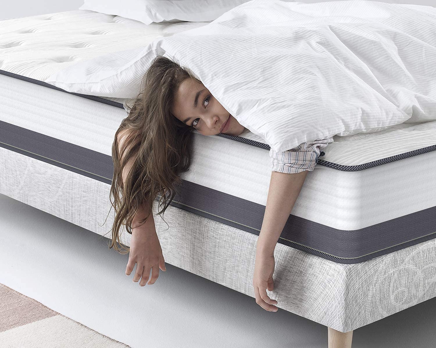 Coolvie Queen Bed Mattress, 10 Inch Queen Size Hybrid Mattress, Queen Mattress In A Box With Motion Isolation & Cool Sleep, Medi